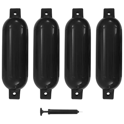 Boat Fenders 4 pcs Black 51x14 cm PVC