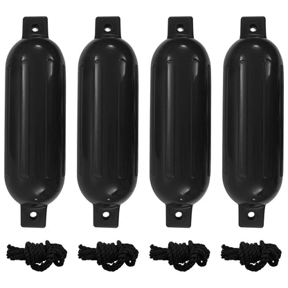 Boat Fenders 4 pcs Black Ø 14x50 cm PVC