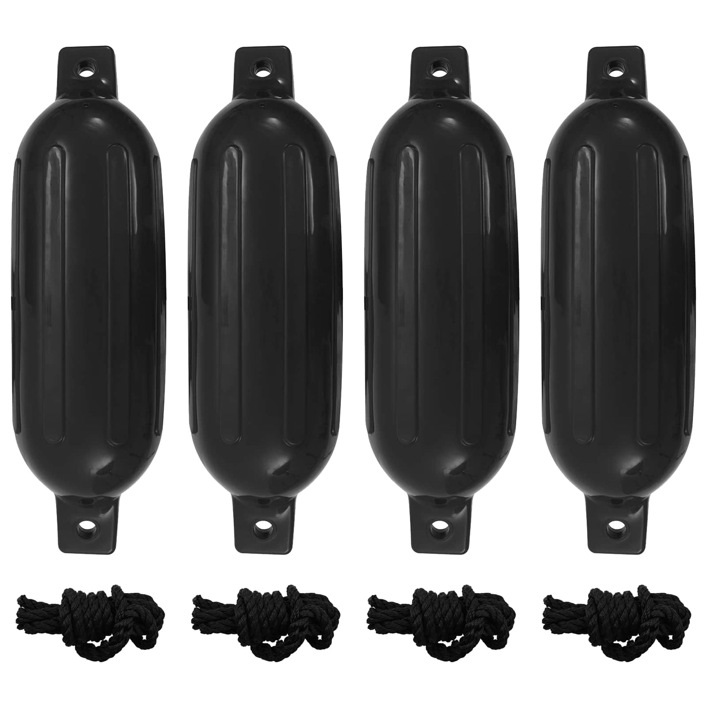 Boat Fenders 4 pcs Black Ø 16x58 cm PVC