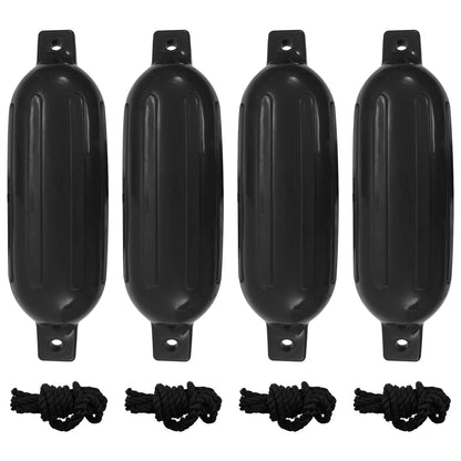 Boat Fenders 4 pcs Black Ø 16x58 cm PVC