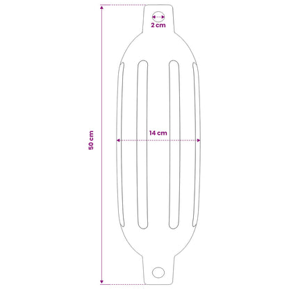 Boat Fenders 4 pcs White Ø 14x50 cm PVC