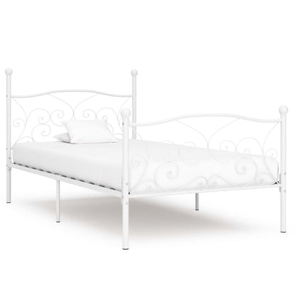 Bed Frame | White | Metal, Plywood | Single |  Modern  | Bed Frame