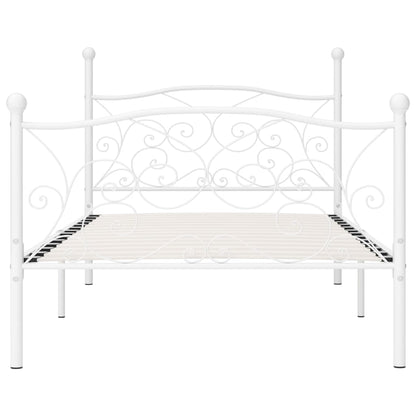 Bed Frame | White | Metal, Plywood | Single | Durable | Bed Frame