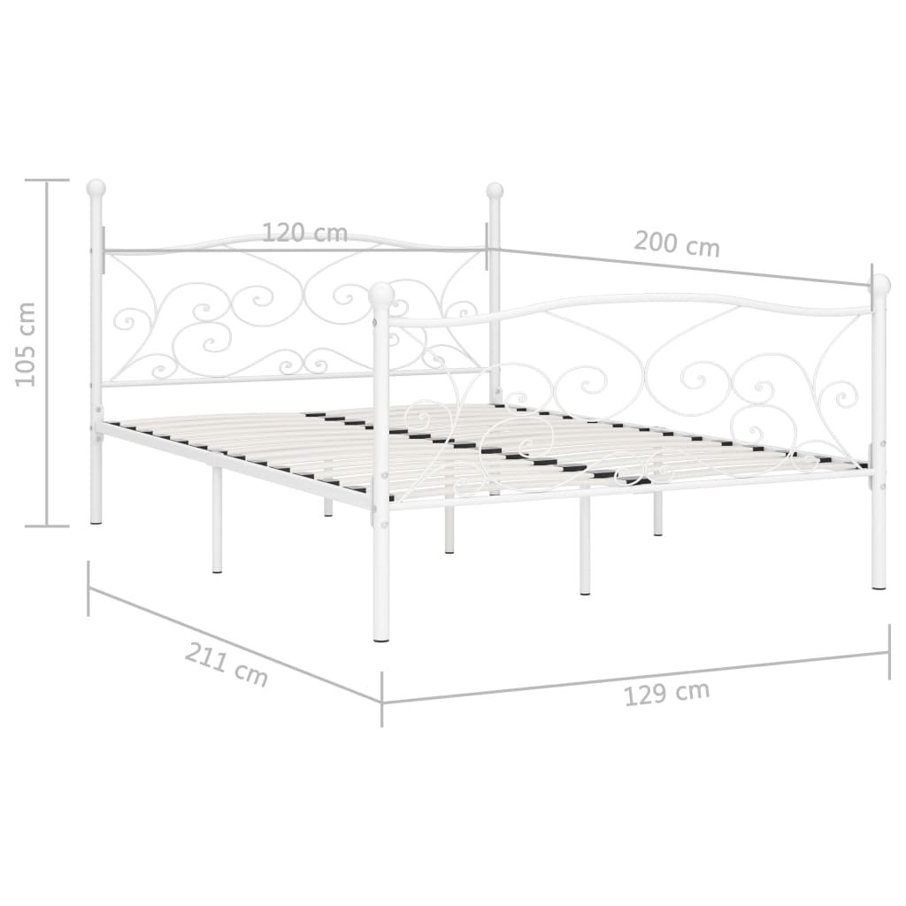 Bed Frame | White | Metal, plywood | Double | Tough | Bed Frame