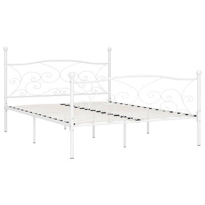 Bed Frame | White | Metal, Plywood | Super King |  Durable  | Bed Frame