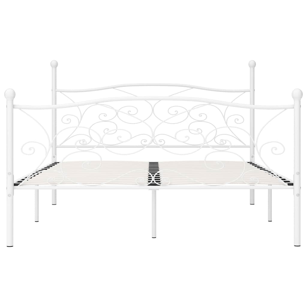 Bed Frame | White | Metal, Plywood | Super King |  Durable  | Bed Frame