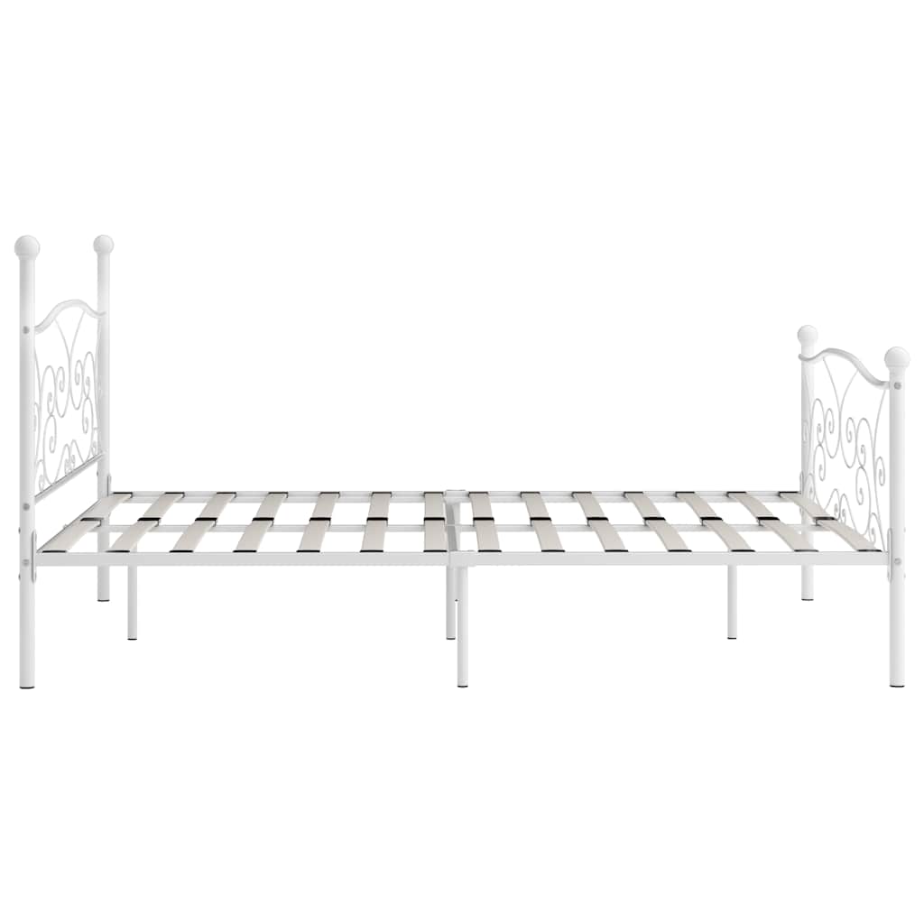 Bed Frame | White | Metal, Plywood | Super King |  Durable  | Bed Frame