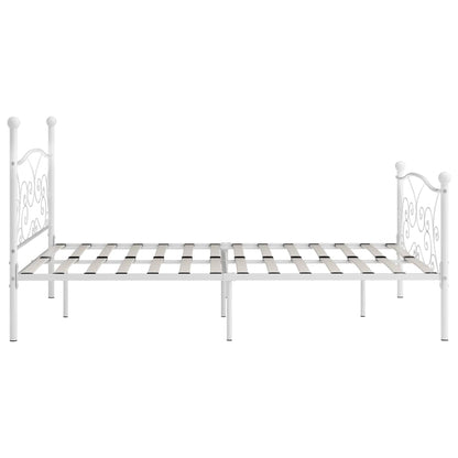 Bed Frame | White | Metal, Plywood | Super King |  Durable  | Bed Frame