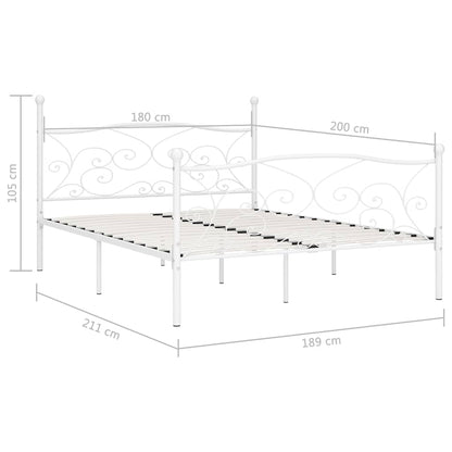 Bed Frame | White | Metal, Plywood | Super King |  Durable  | Bed Frame