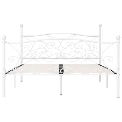 Bed Frame | White | Metal and plywood | Double | Durable | Bed Frame
