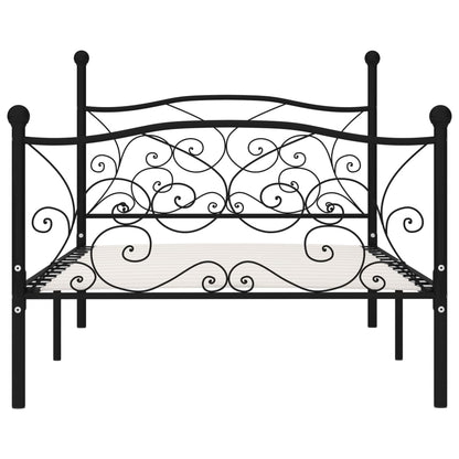 Bed Frame without Mattress with Slatted Base Black Metal 90x200 cm