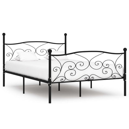 Bed Frame | Black | Metal, Plywood | Double | Modern | Bed Frame