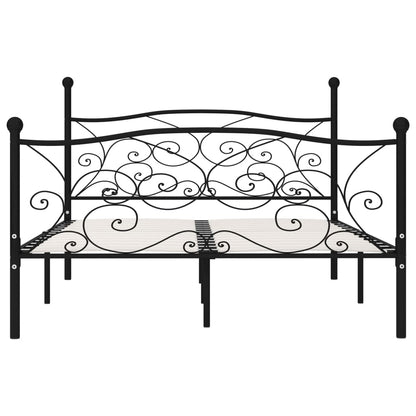 Bed Frame | Black | Metal, Plywood | Double | Modern | Bed Frame