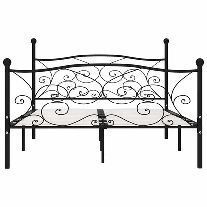 Bed Frame | Black | Metal, Plywood | Double | Classic/Traditional