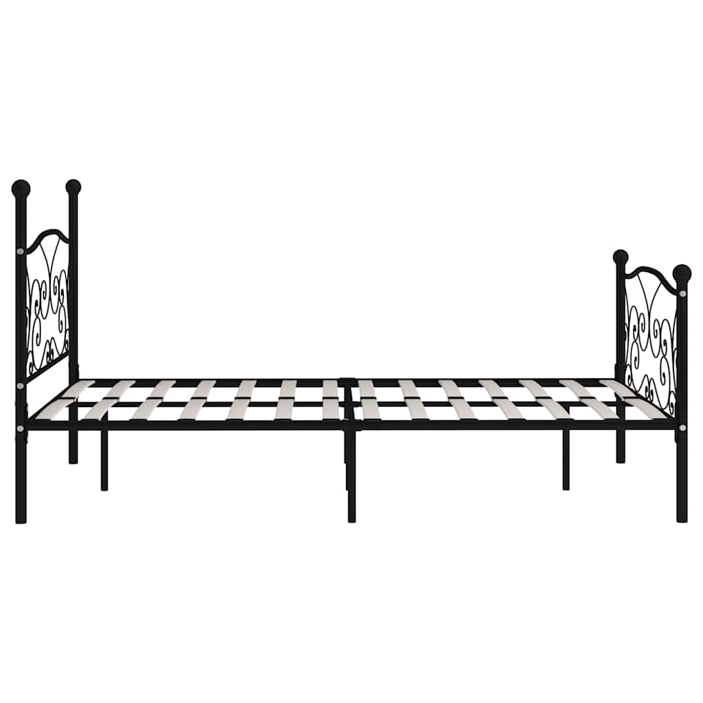 Bed Frame | Black | Metal, Plywood | Double | Classic/Traditional