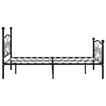 Bed Frame | Black | Metal, Plywood | Double | Classic/Traditional