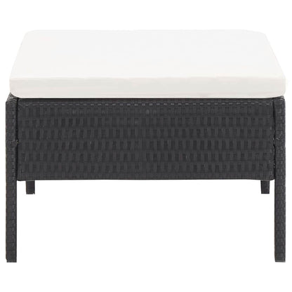 6 Piece Patio Lounge Set with Cushions Poly Rattan Black