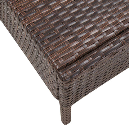 5 Piece Patio Sofa Set with Cushions Poly Rattan Brown