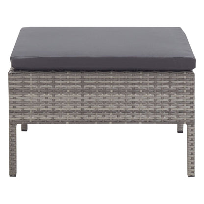 5 Piece Patio Sofa Set with Cushions Poly Rattan Gray