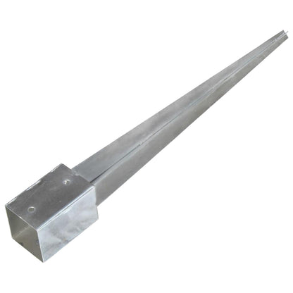 Ground Spikes 6 pcs Silver 9x9x90 cm Galvanised Steel