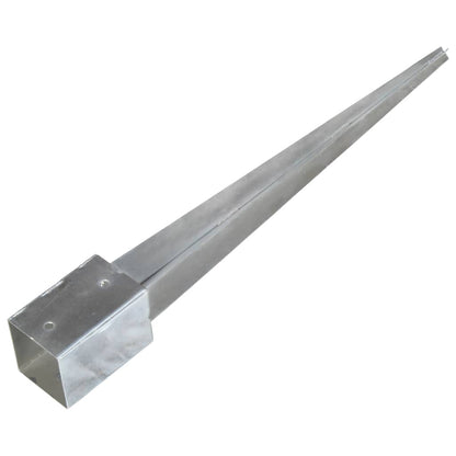 Ground Spikes 12 pcs Silver 9x9x90 cm Galvanised Steel