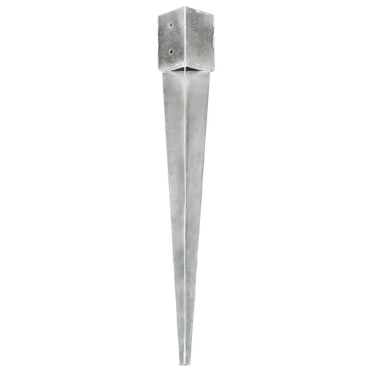 Ground Spikes 12 pcs Silver 10x10x91 cm Galvanised Steel