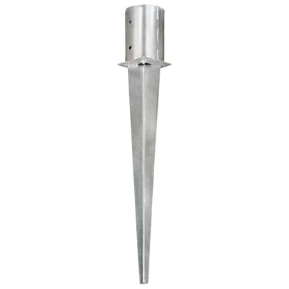 Ground Spikes 2 pcs Silver 10x76 cm Galvanised Steel