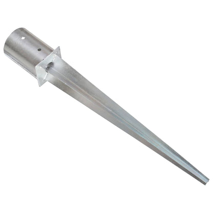 Ground Spikes 2 pcs Silver 10x76 cm Galvanised Steel