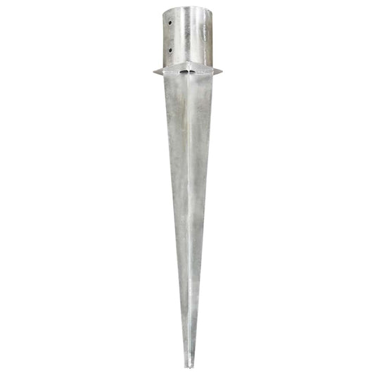 Ground Spikes 2 pcs Silver 12x91 cm Galvanised Steel