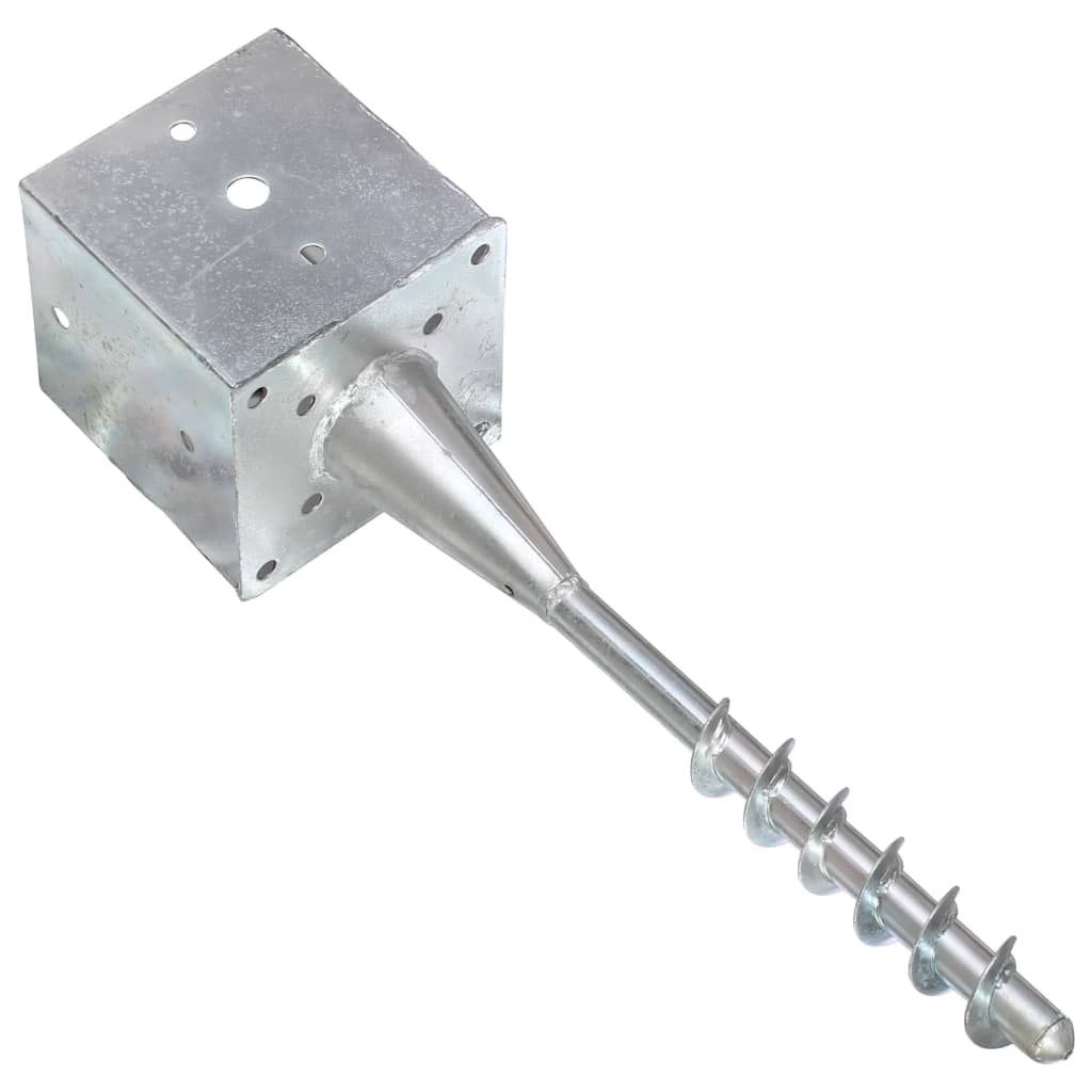 Ground Spikes 6 pcs Silver 14x14x58 cm Galvanised Steel