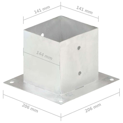 Post Anchors 4 pcs Galvanised Metal 141 mm