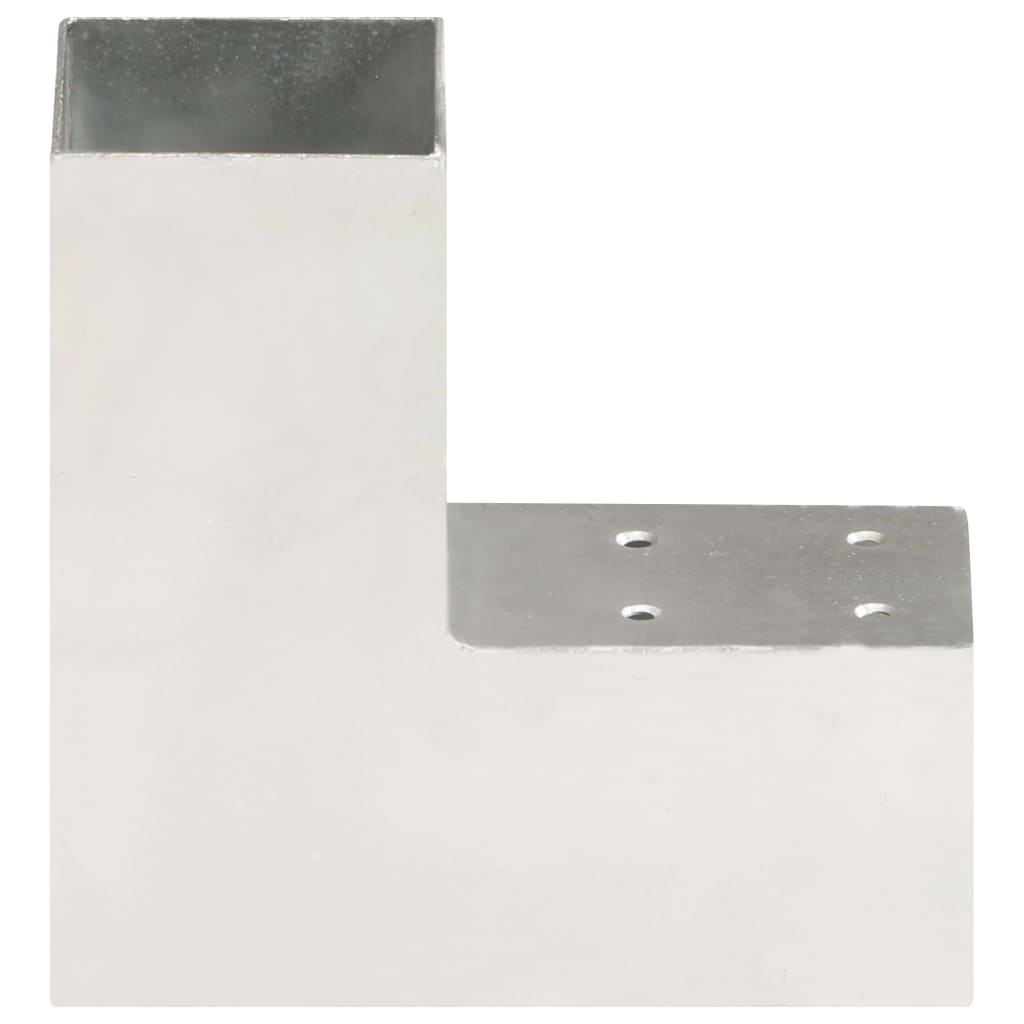 Post Connectors 4 pcs L Shape Galvanised Metal 71x71 mm