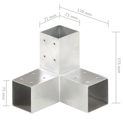 Post Connector Y Shape Galvanised Metal 71x71 mm