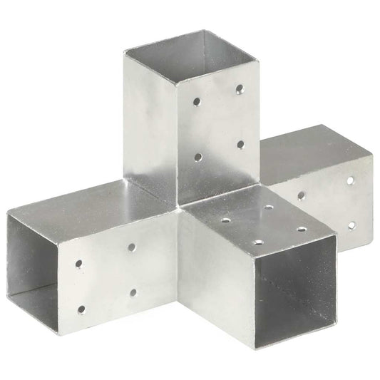 Post Connectors 4 pcs X Shape Galvanised Metal 71x71 mm