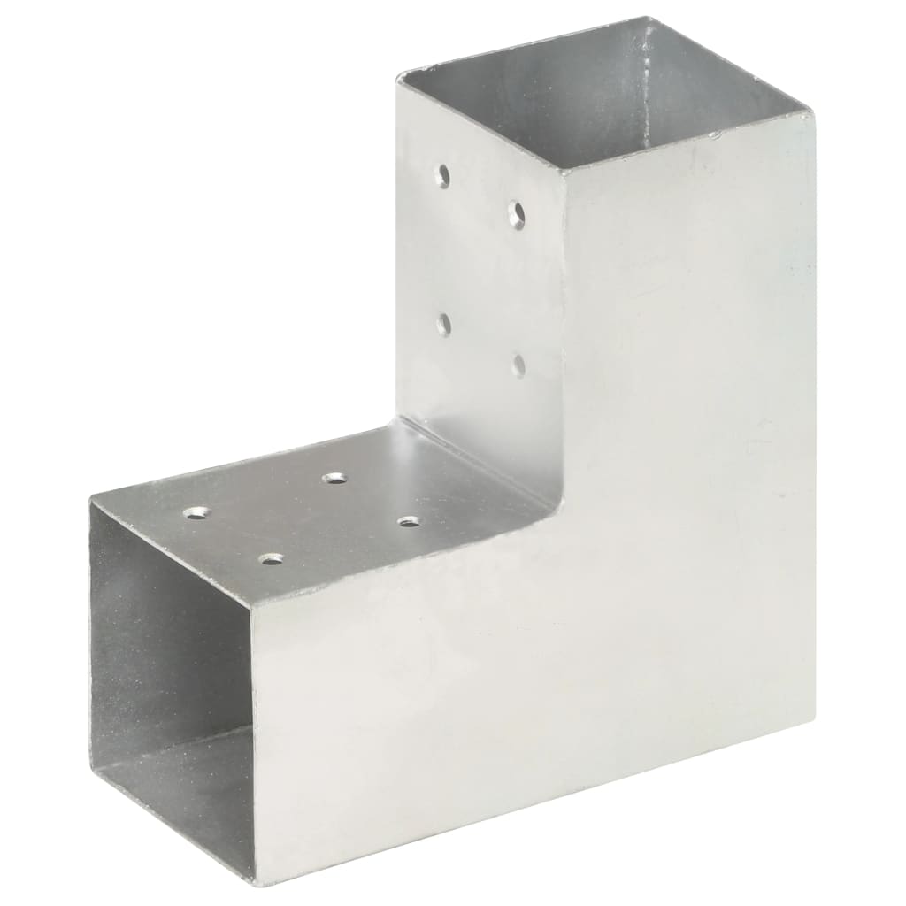 Post Connectors 4 pcs L Shape Galvanised Metal 81x81 mm