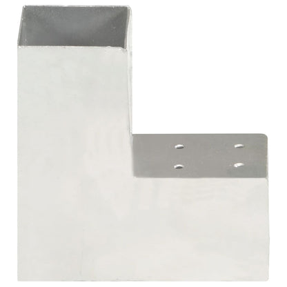 Post Connectors 4 pcs L Shape Galvanised Metal 81x81 mm