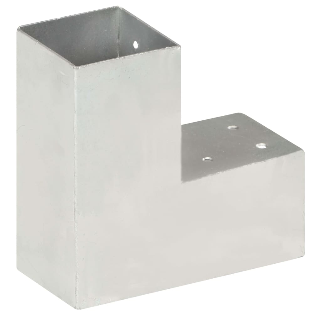 Post Connectors 4 pcs L Shape Galvanised Metal 81x81 mm