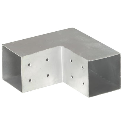 Post Connectors 4 pcs L Shape Galvanised Metal 81x81 mm