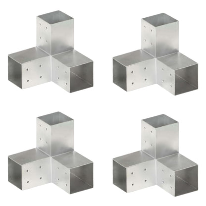 Post Connectors 4 pcs Y Shape Galvanised Metal 81x81 mm