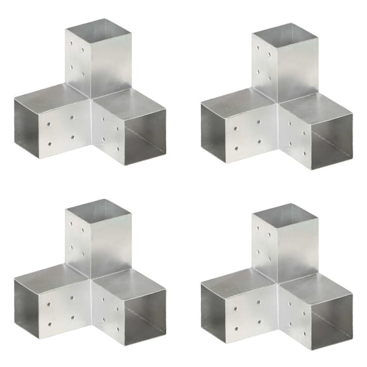 Post Connectors 4 pcs Y Shape Galvanised Metal 81x81 mm