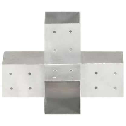 Post Connector X Shape Galvanised Metal 81x81 mm