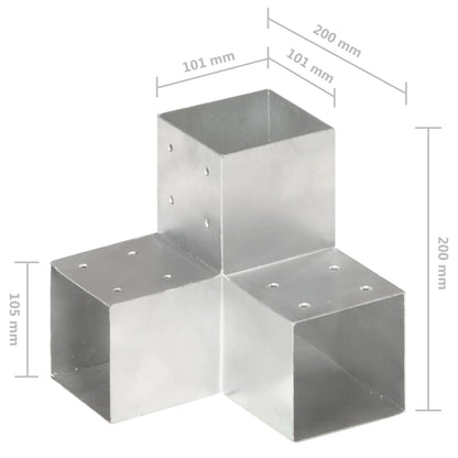 Post Connector Y Shape Galvanised Metal 101x101 mm
