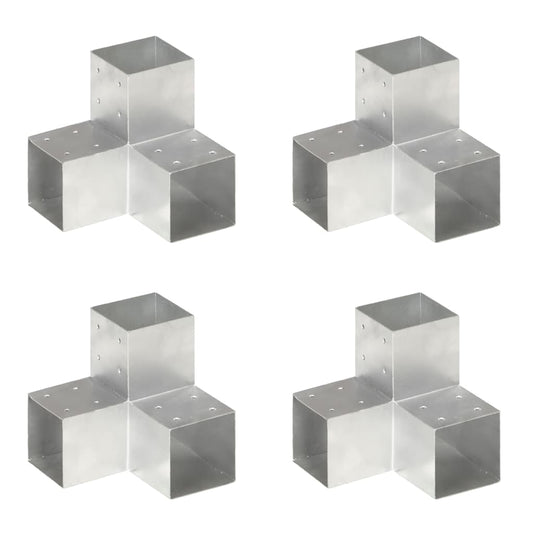 Post Connectors 4 pcs Y Shape Galvanised Metal 101x101 mm