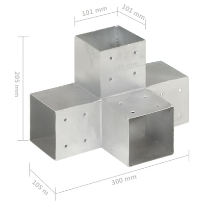Post Connector X Shape Galvanised Metal 101x101 mm