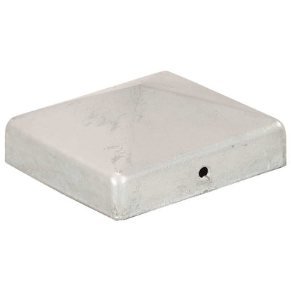 Pyramid Fence Post Caps 6 pcs Galvanised Metal 81x81 mm