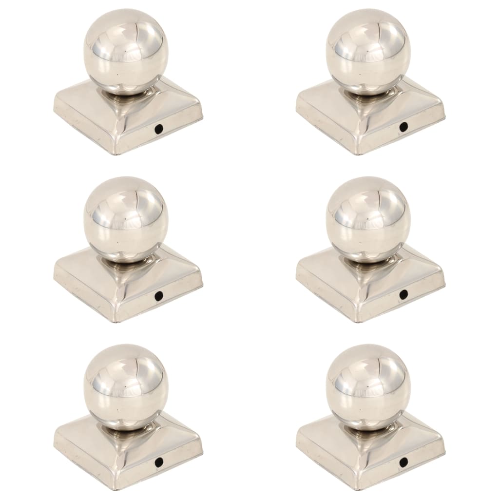 Post Caps 6 pcs Globe Final Stainless Steel 71x71 mm