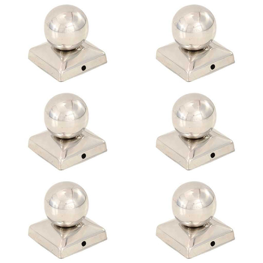 Post Caps 6 pcs Globe Final Stainless Steel 71x71 mm