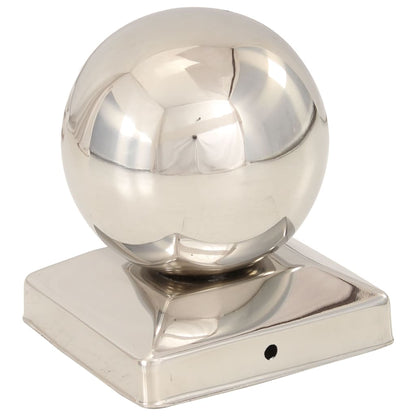 145494 vidaXL Post Caps 6 pcs Globe Final Stainless Steel 81x81 mm