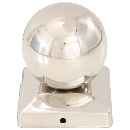 145494 vidaXL Post Caps 6 pcs Globe Final Stainless Steel 81x81 mm