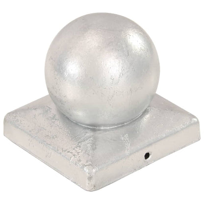 Post Caps 6 pcs Globe Final Galvanised Metal 101x101 mm